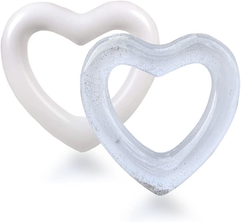 Blublu Park Inflatable Heart Pool Float, Sweet Love Swim Rings Float Loungers Tube for Summer Water Fun Beach Party Toys for Kids, Adults - Image 1